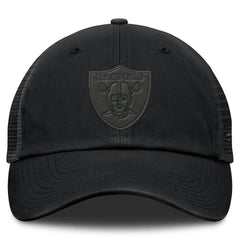 Las Vegas Raiders Basic Black on Black Trucker Adjustable Hat - Fanatics