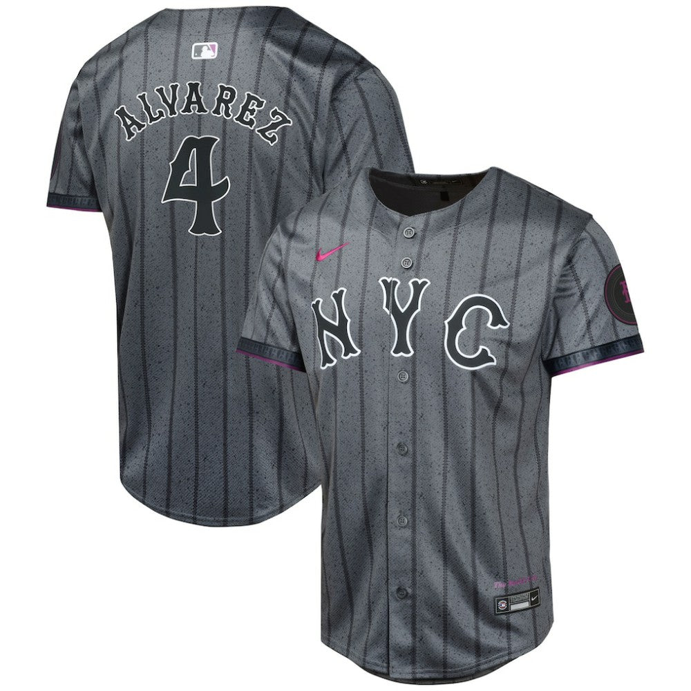 Francisco Alvarez New York Mets Nike Youth 2024 City Connect Limited Player Jersey - Graphite | MLB Jerseys