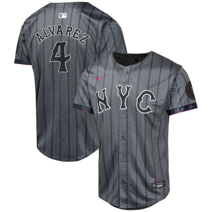 Francisco Alvarez New York Mets Nike Youth 2024 City Connect Limited Player Jersey - Graphite | MLB Jerseys