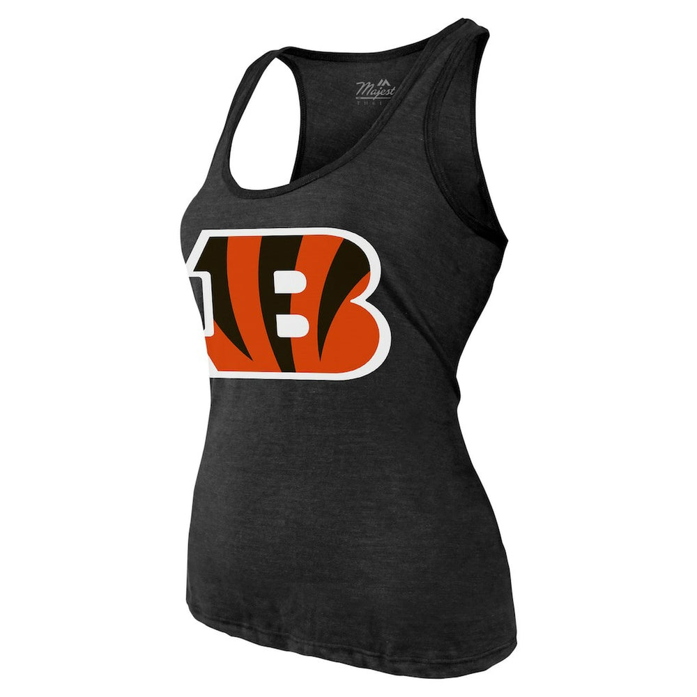 Joe Burrow Cincinnati Bengals Majestic Threads Women's Name & Number Tri-Blend Tank Top Black - NFL