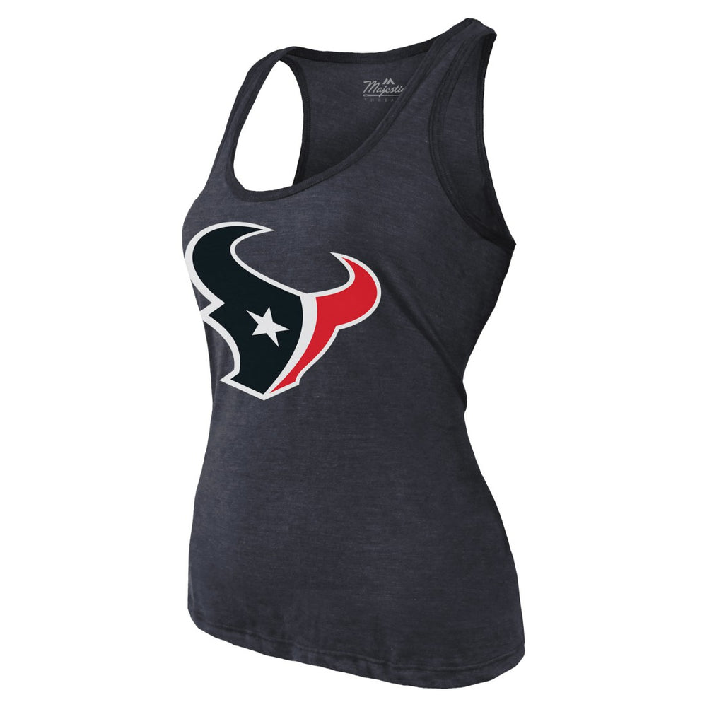 C.J. Stroud Houston Texans Majestic Threads Women's Name & Number Tri-Blend Tank Top Navy - NFL