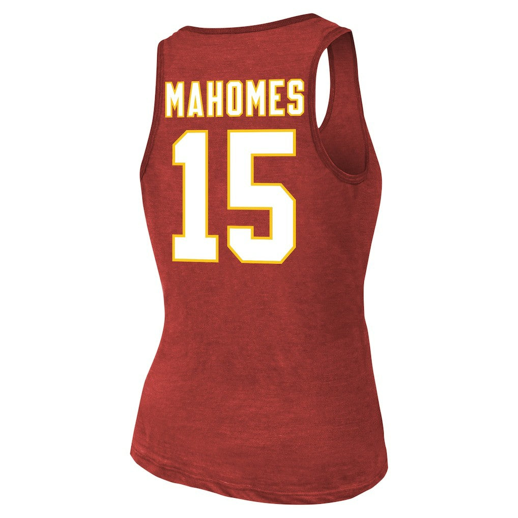 Patrick Mahomes Kansas City Chiefs Majestic Threads Women's Name & Number Tri-Blend Tank Top Red - NFL