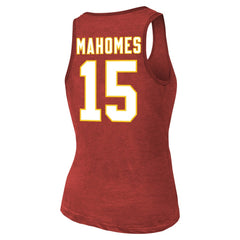 Patrick Mahomes Kansas City Chiefs Majestic Threads Women's Name & Number Tri-Blend Tank Top Red - NFL
