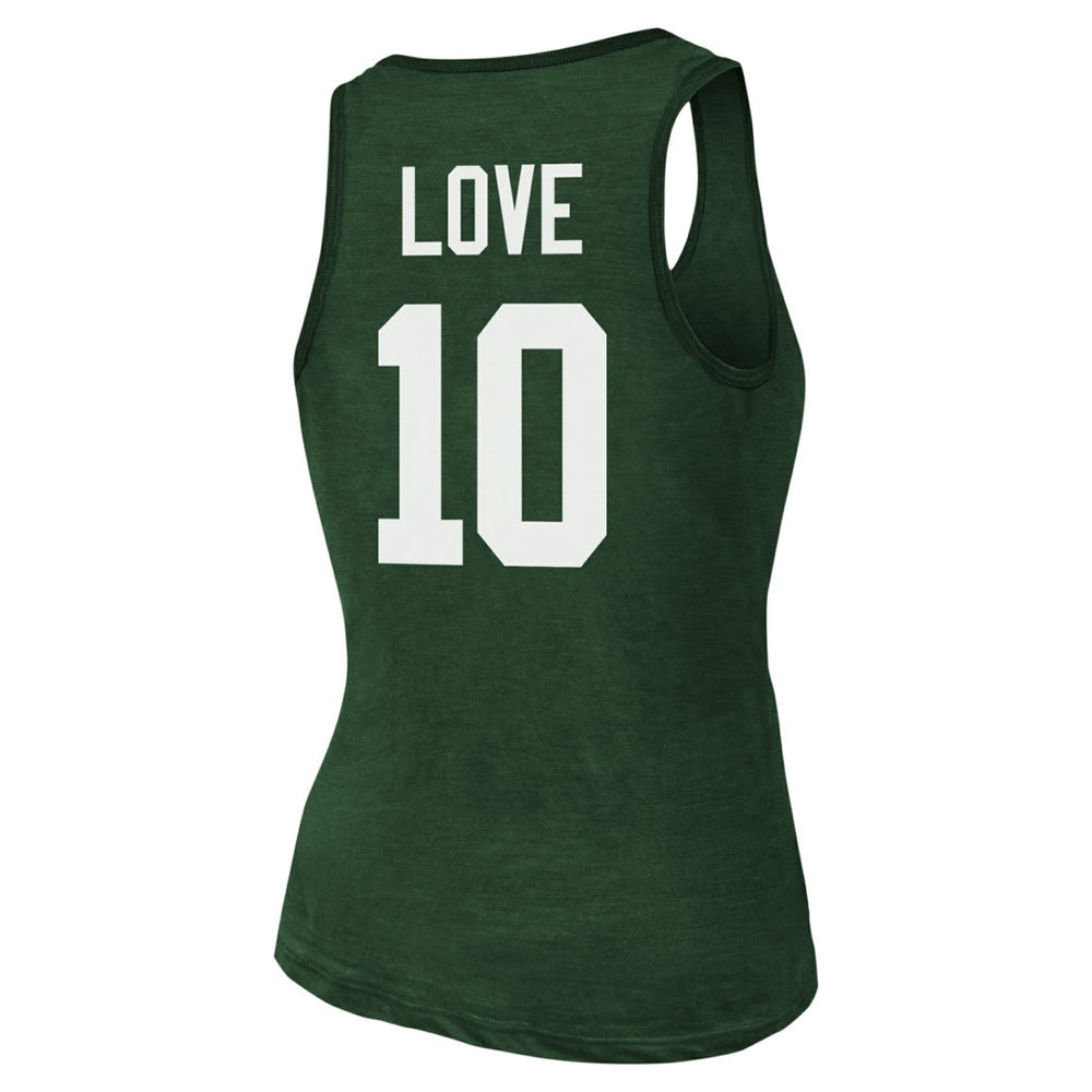 Jordan Love Green Bay Packers Majestic Threads Women's Name & Number Tri-Blend Tank Top Green - NFL