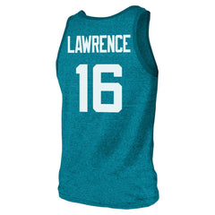 Trevor Lawrence Jacksonville Jaguars Majestic Threads Tri-Blend Player Name & Number Tank Top Teal - NFL
