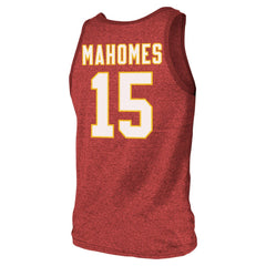 Patrick Mahomes Kansas City Chiefs Majestic Threads Tri-Blend Player Name & Number Tank Top Red - NFL