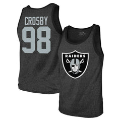 Maxx Crosby Las Vegas Raiders Majestic Threads Tri-Blend Player Name & Number Tank Top Black - NFL