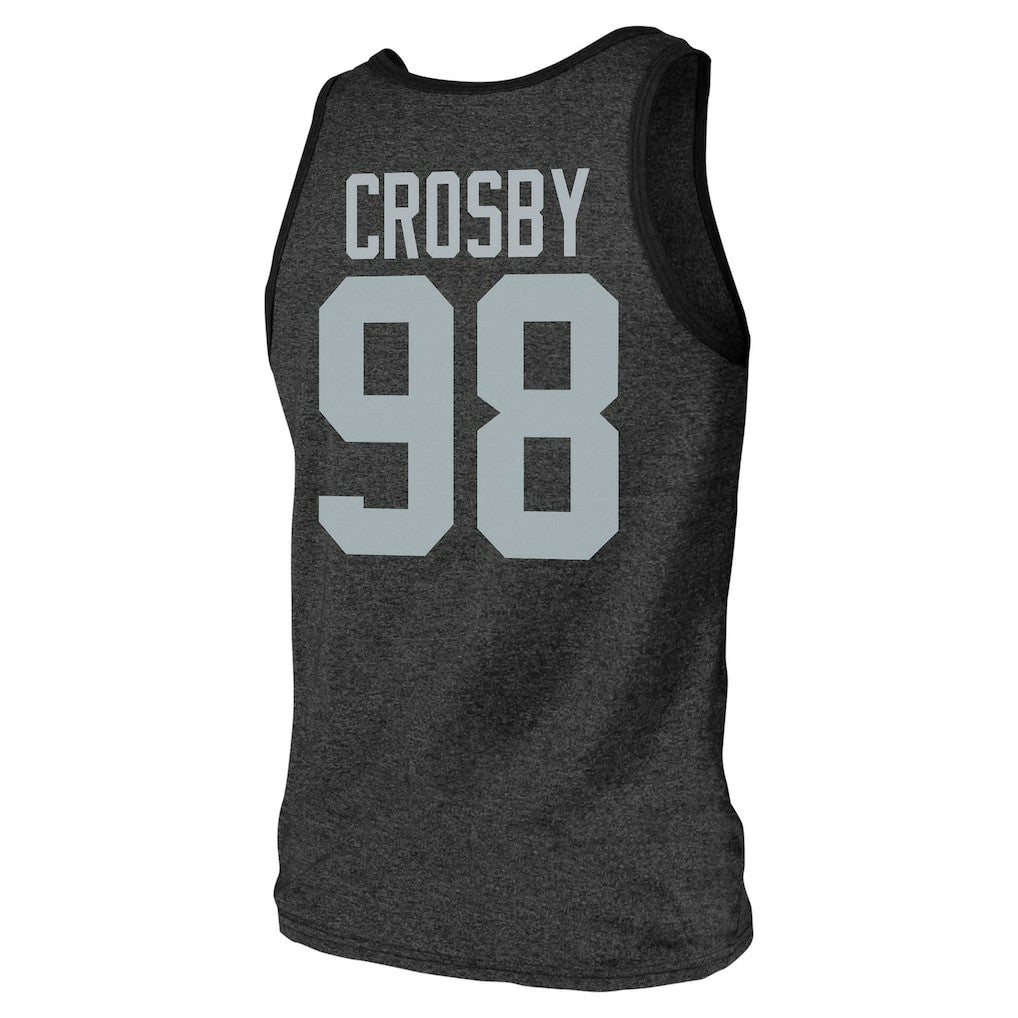 Maxx Crosby Las Vegas Raiders Majestic Threads Tri-Blend Player Name & Number Tank Top Black - NFL