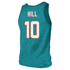 Tyreek Hill Miami Dolphins Majestic Threads Tri-Blend Player Name & Number Tank Top Aqua - NFL