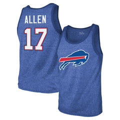 Josh Allen Buffalo Bills Majestic Threads Tri-Blend Player Name & Number Tank Top Royal - NFL