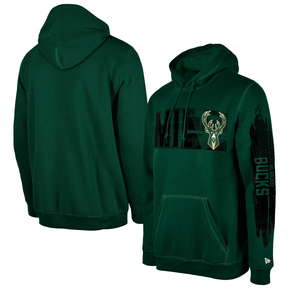New Era - Milwaukee Bucks Tip-Off Collection Pullover Hoodie - Hunter Green