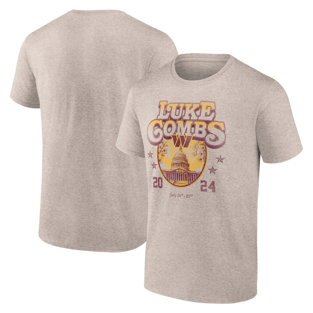 Luke Combs x Washington Commanders Growin' Up and Gettin' Old Tour T-Shirt Tan - Fanatics