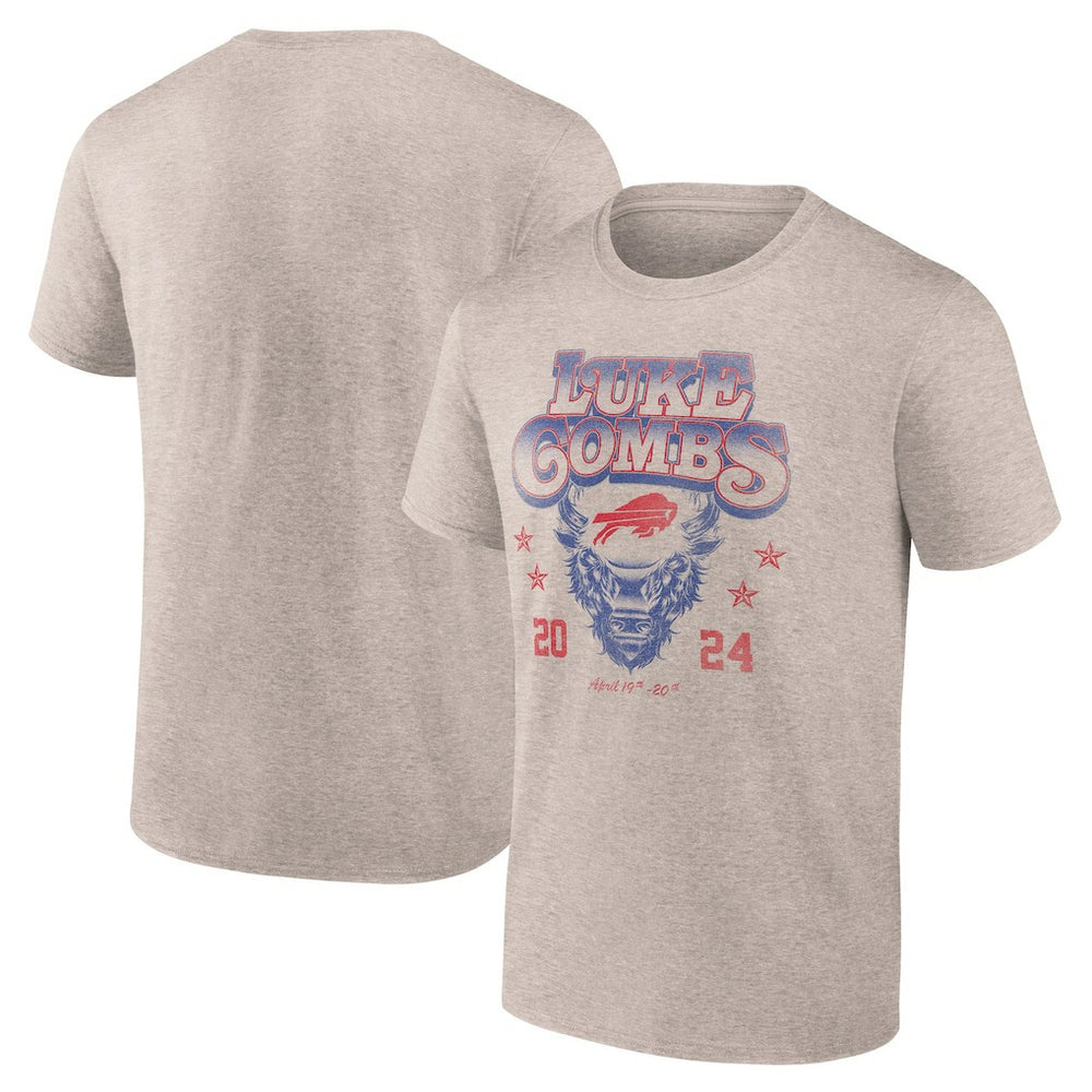 Luke Combs x Buffalo Bills Growin' Up and Gettin' Old Tour T-Shirt Tan - Fanatics