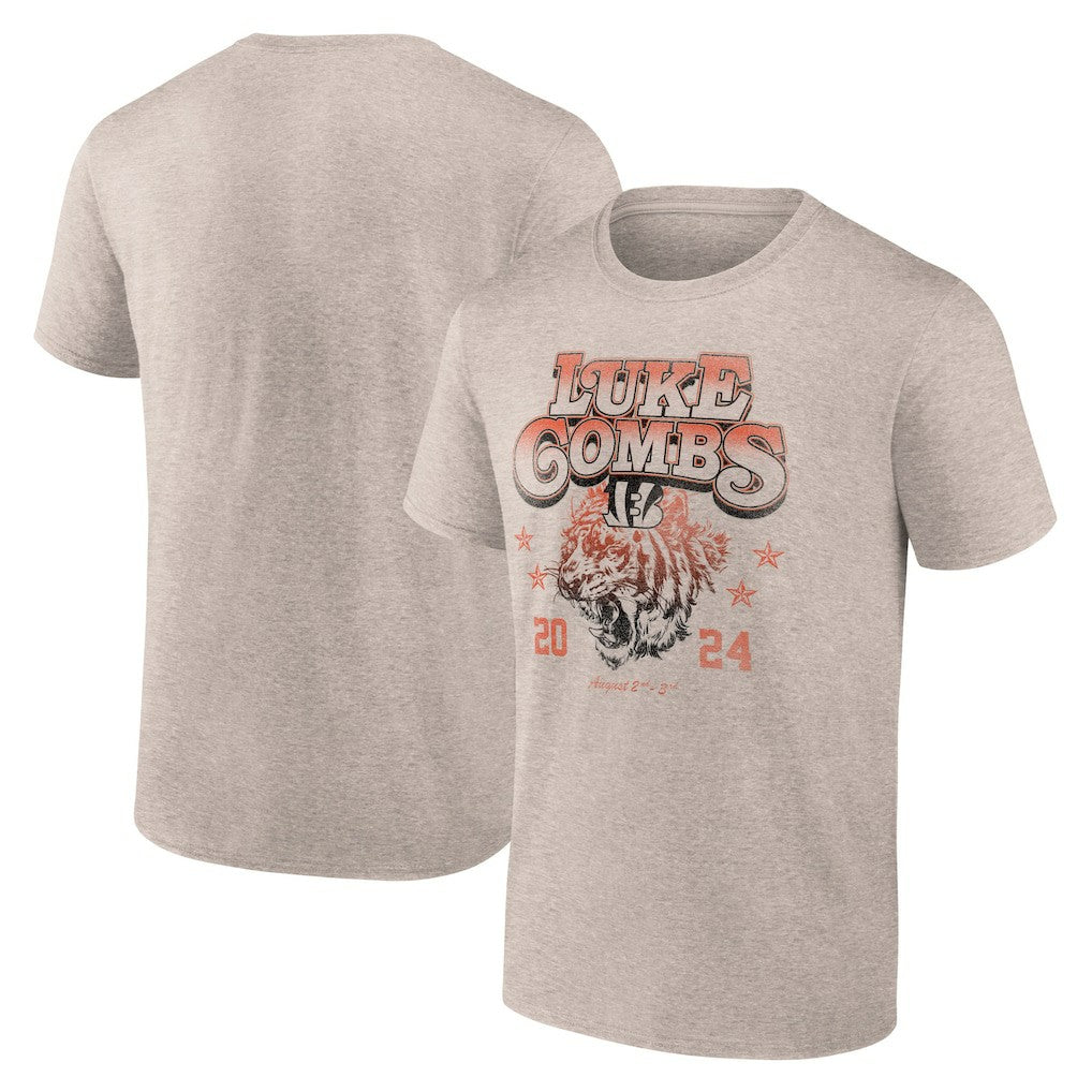 Luke Combs x Cincinnati Bengals Growin' Up and Gettin' Old Tour T-Shirt Tan - Fanatics