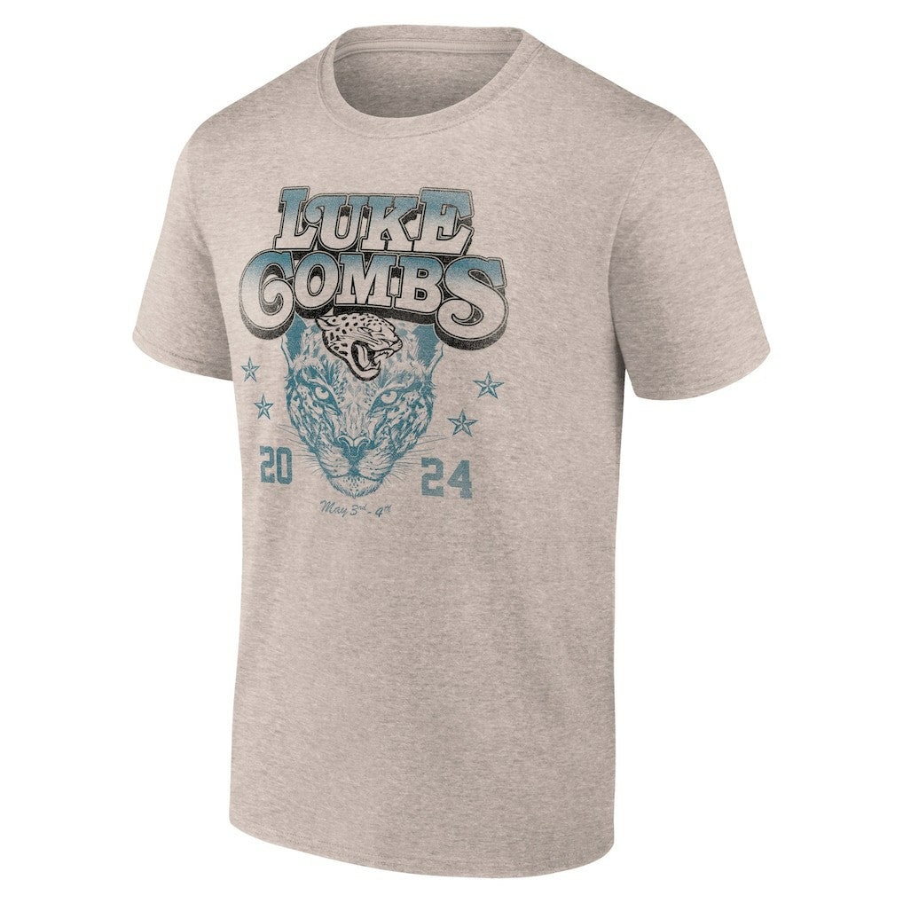 Luke Combs x Jacksonville Jaguars Growin' Up and Gettin' Old Tour T-Shirt Tan - Fanatics