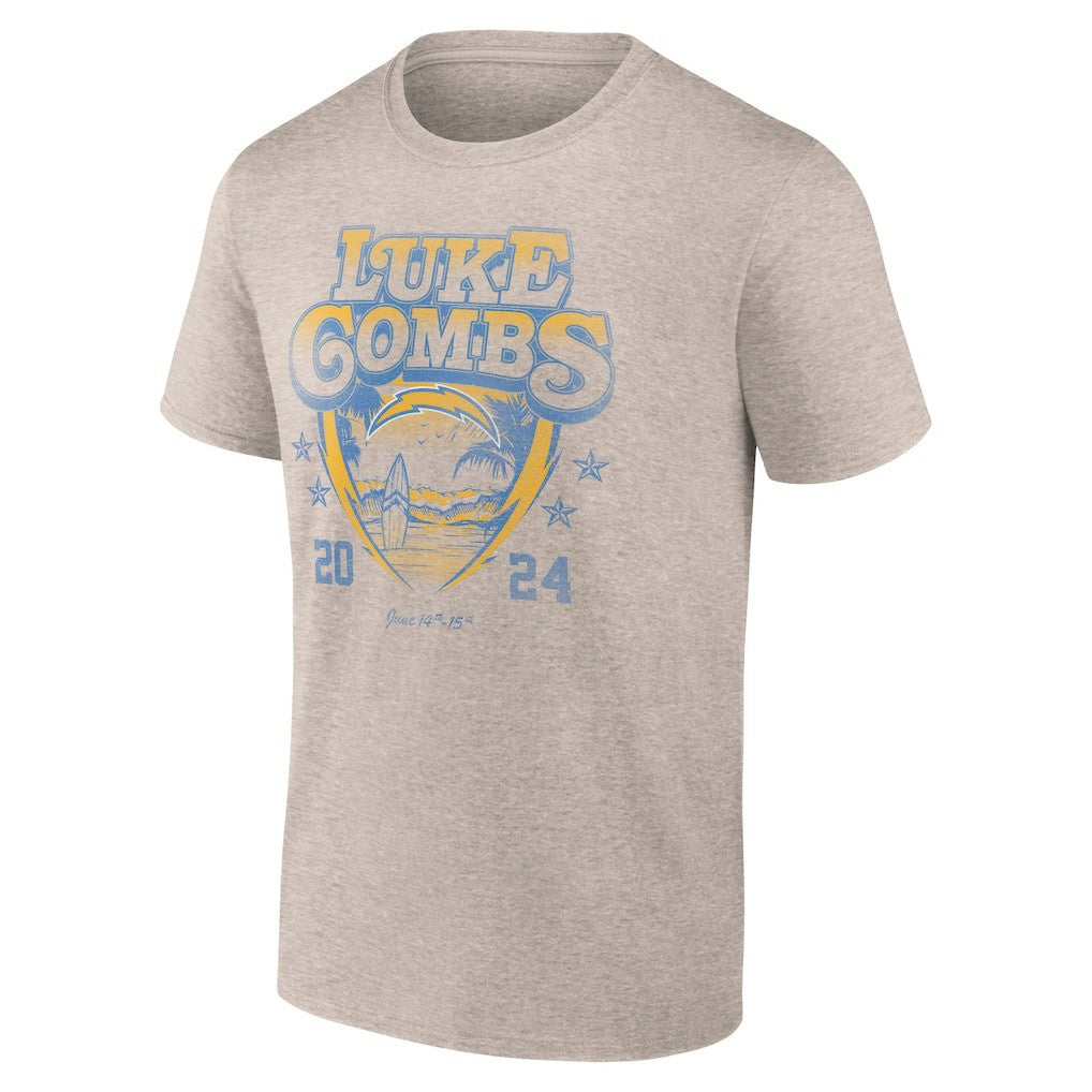Luke Combs x Los Angeles Chargers Growin' Up and Gettin' Old Tour T-Shirt Tan - Fanatics