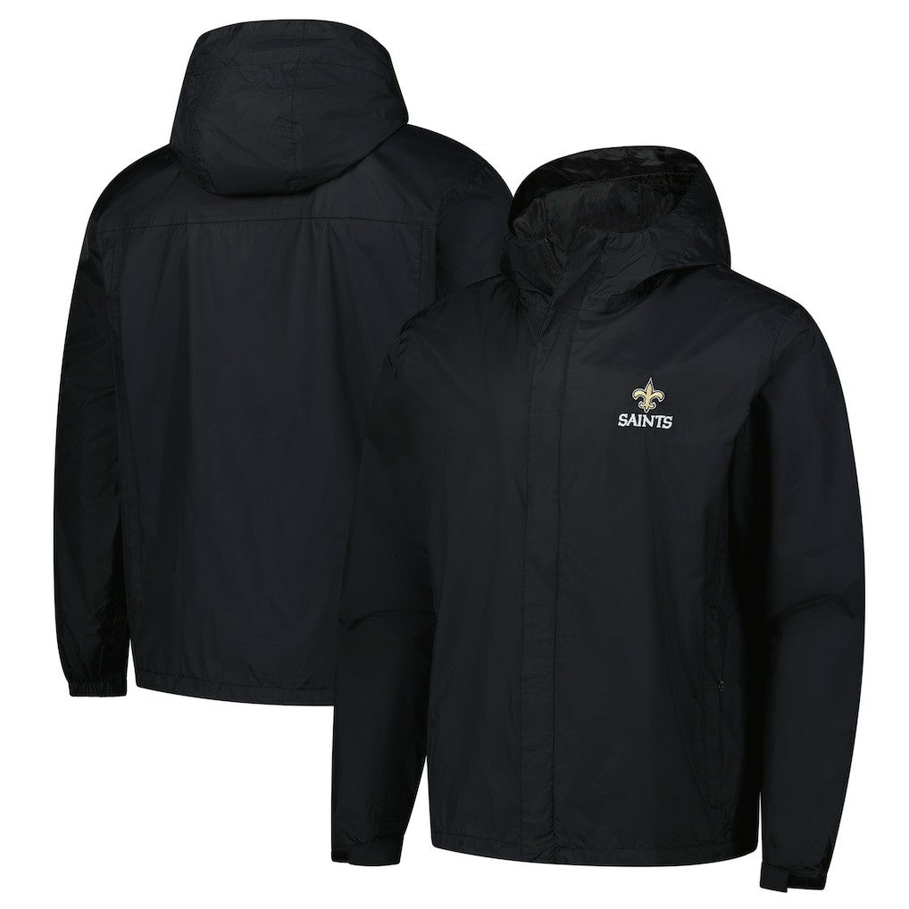 New Orleans Saints Dunbrooke Tropic Waterproof Packable Full-Zip Hoodie Jacket  Black - NFL