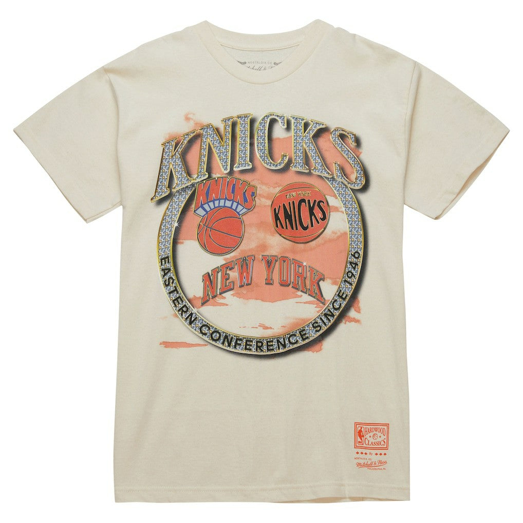 Mitchell & Ness - New York Knicks Hardwood Classics Vintage Soul Crown Jewels T-Shirt - Tan