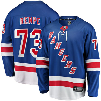 Matt Rempe New York Rangers Fanatics Home Breakaway Jersey - Blue | NHL Jerseys