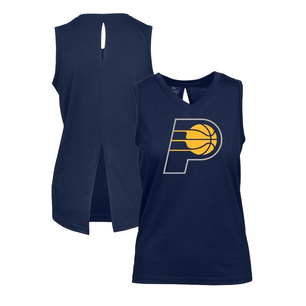 NBA - Indiana Pacers Levelwear Women's Paisley Core V-Neck Tank Top - Navy