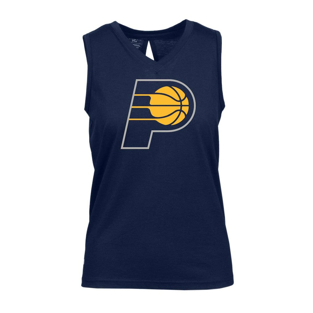 NBA - Indiana Pacers Levelwear Women's Paisley Core V-Neck Tank Top - Navy