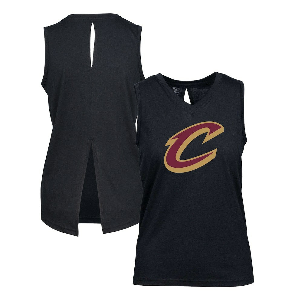 NBA - Cleveland Cavaliers Levelwear Women's Paisley Core V-Neck Tank Top - Black