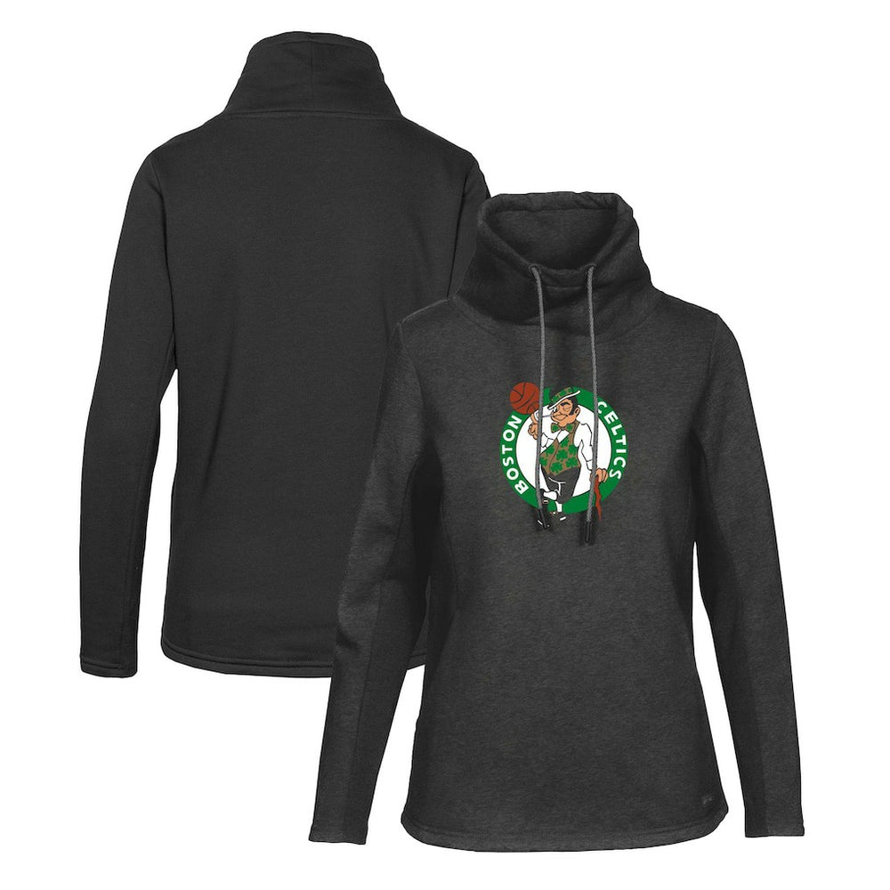 NBA - Boston Celtics Levelwear Women's Loop Core Funnel Neck Pullover Sweatshirt - Black