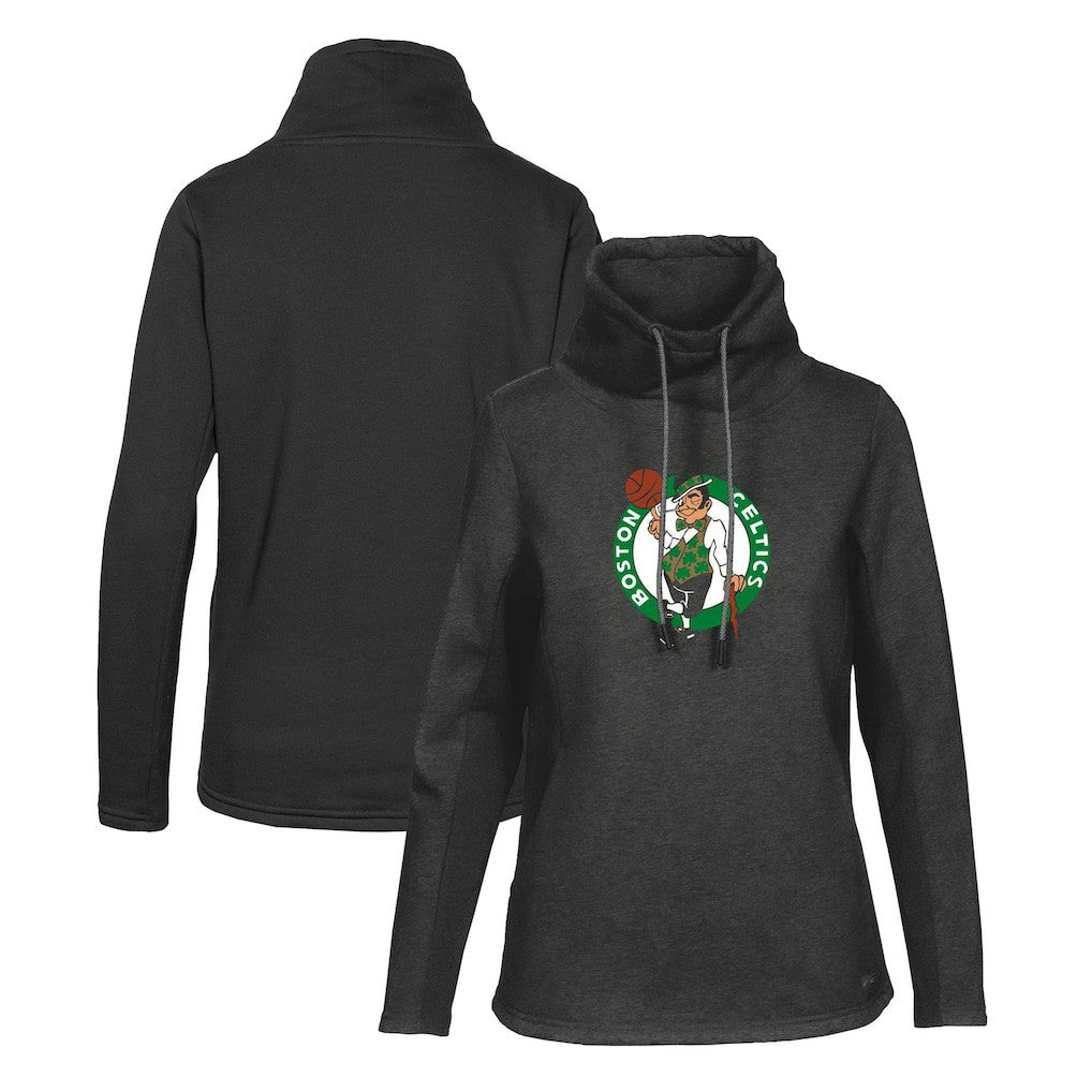NBA - Boston Celtics Levelwear Women's Loop Core Funnel Neck Pullover Sweatshirt - Black