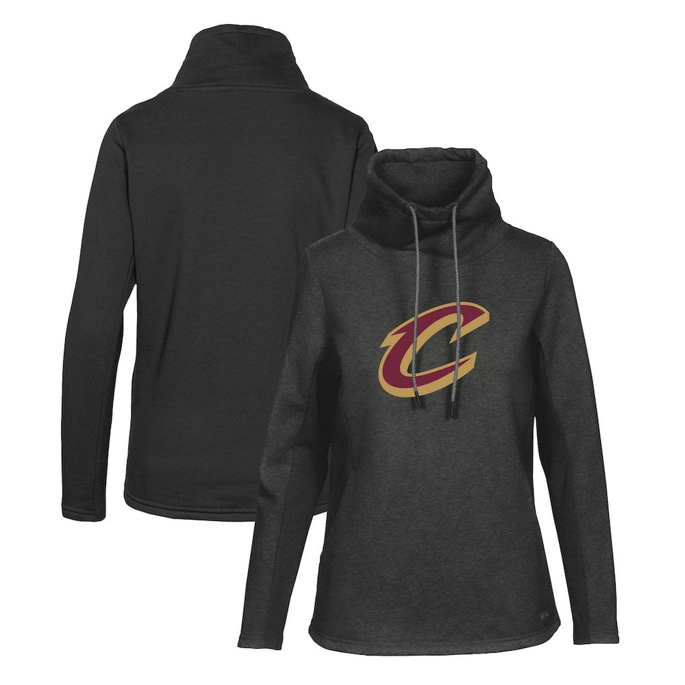 NBA - Cleveland Cavaliers Levelwear Women's Loop Core Funnel Neck Pullover Sweatshirt - Black