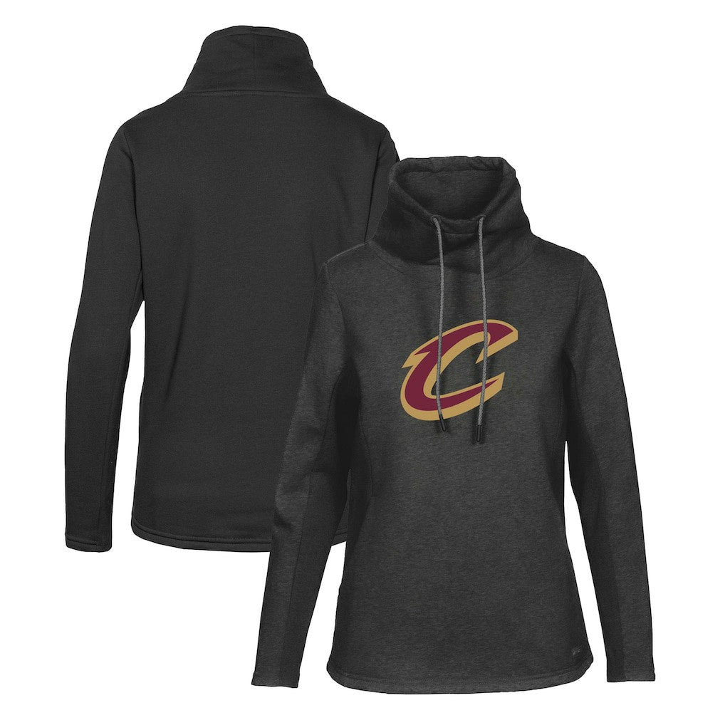 NBA - Cleveland Cavaliers Levelwear Women's Loop Core Funnel Neck Pullover Sweatshirt - Black