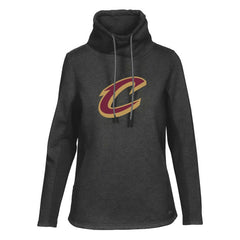NBA - Cleveland Cavaliers Levelwear Women's Loop Core Funnel Neck Pullover Sweatshirt - Black