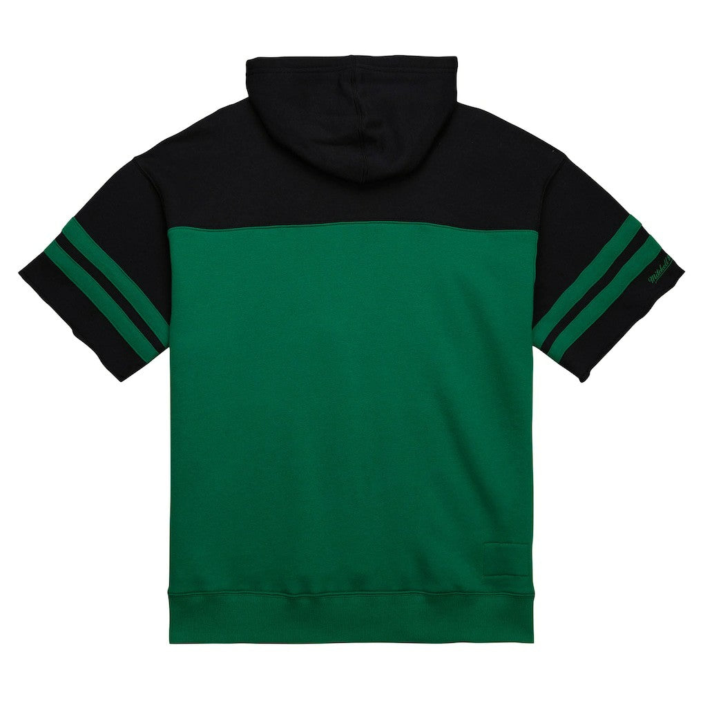 New York Jets Off Field Vintage Logo Short Sleeve Pullover Hoodie Kelly Green - Mitchell & Ness