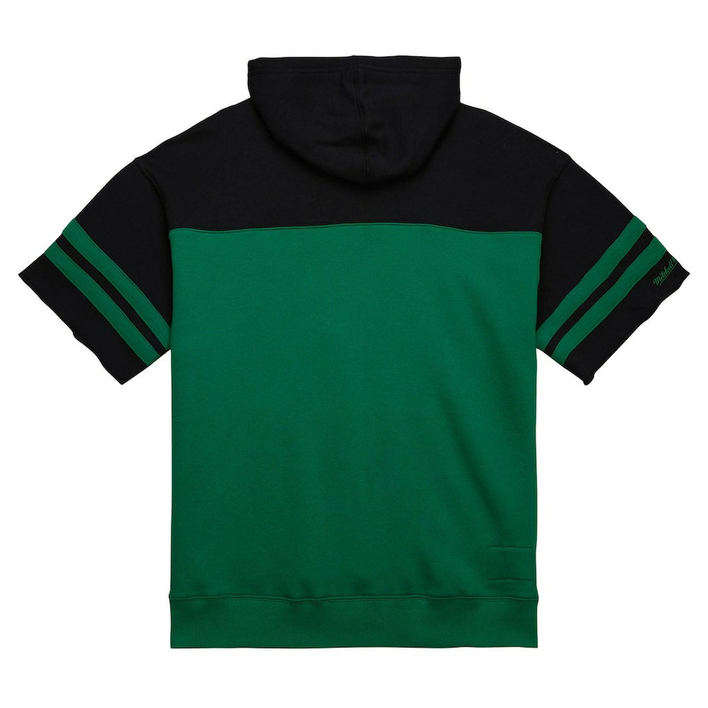 New York Jets Off Field Vintage Logo Short Sleeve Pullover Hoodie Kelly Green - Mitchell & Ness