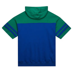 Seattle Seahawks Off Field Vintage Logo Short Sleeve Pullover Hoodie Royal - Mitchell & Ness