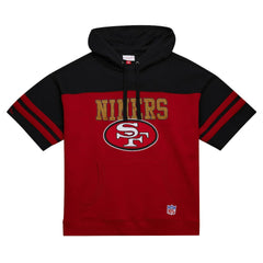 San Francisco 49ers Off Field Vintage Logo Short Sleeve Pullover Hoodie Scarlet - Mitchell & Ness
