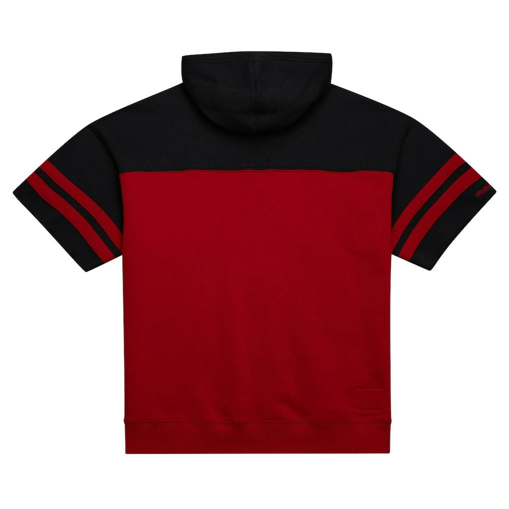 San Francisco 49ers Off Field Vintage Logo Short Sleeve Pullover Hoodie Scarlet - Mitchell & Ness
