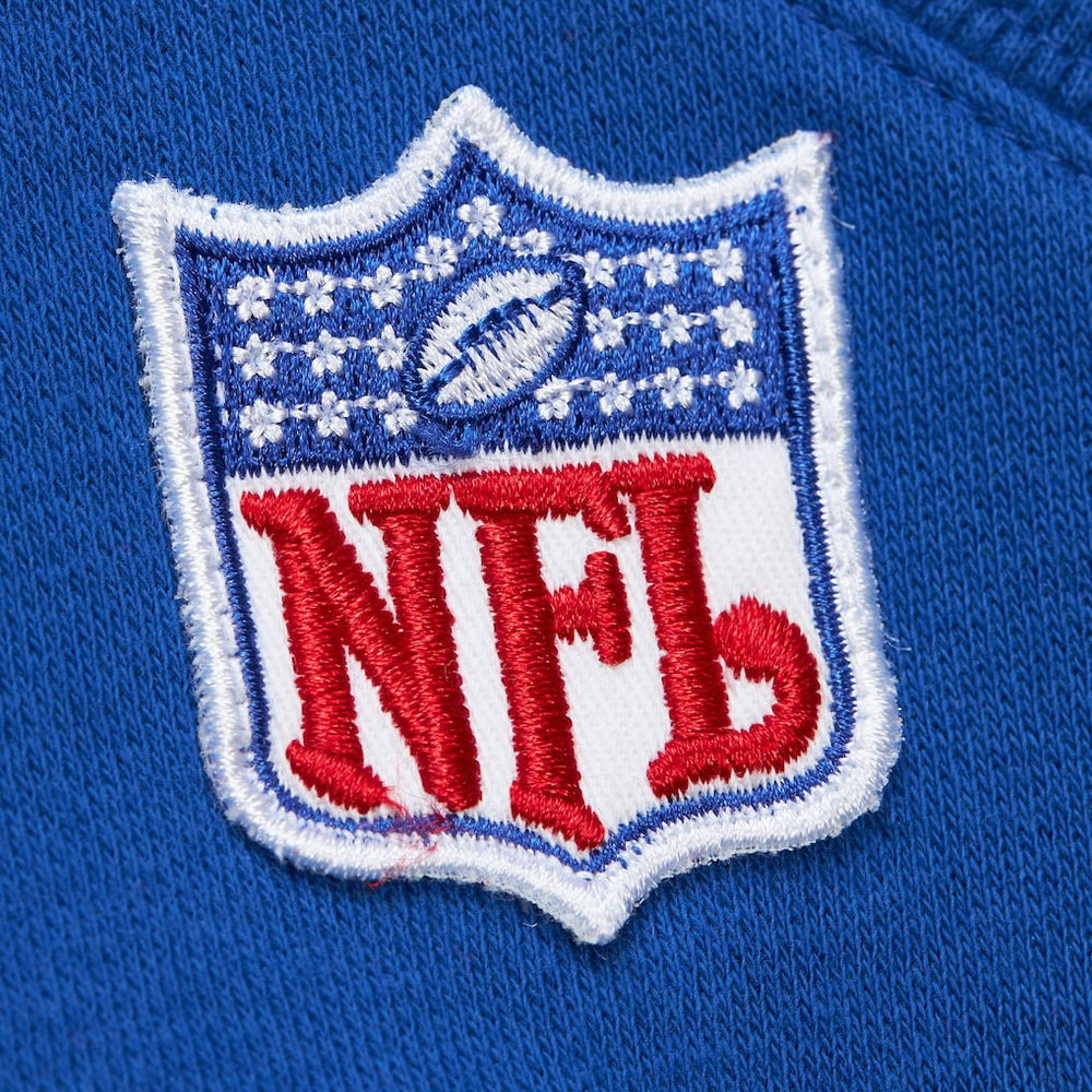 Buffalo Bills Off Field Vintage Logo Short Sleeve Pullover Hoodie Royal - Mitchell & Ness