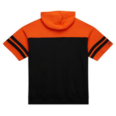 Cincinnati Bengals Off Field Vintage Logo Short Sleeve Pullover Hoodie Black - Mitchell & Ness