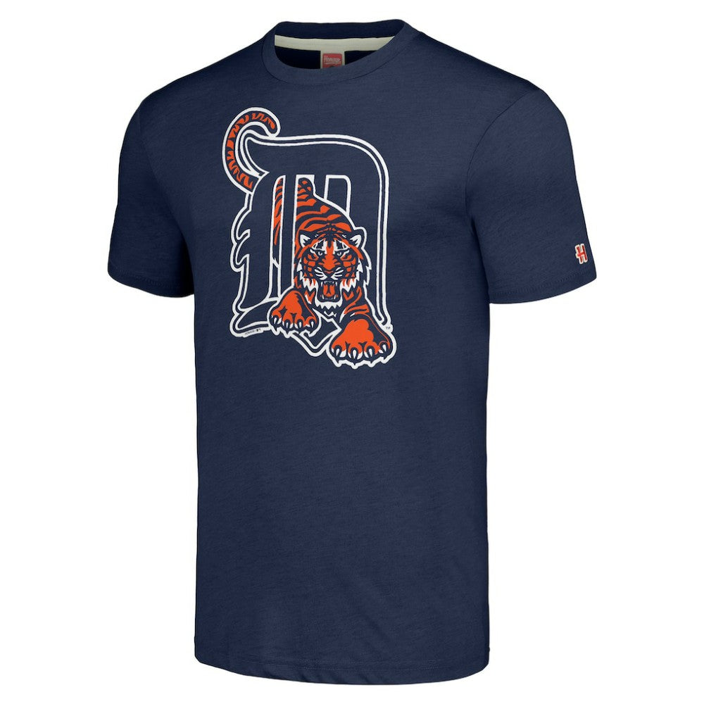 Detroit Tigers Homage Cooperstown Collection Hand-Drawn Logo Tri-Blend T-Shirt Online