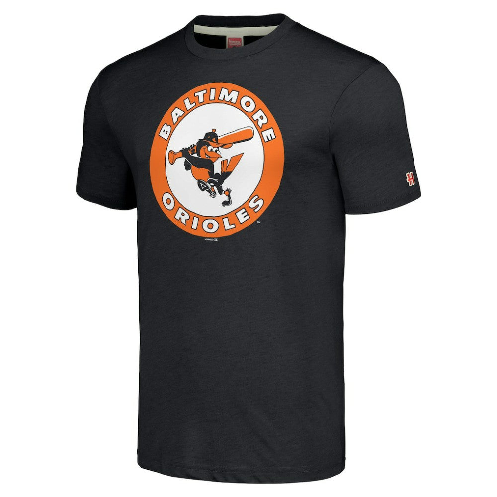 Baltimore Orioles Homage Cooperstown Collection Hand-Drawn Logo Tri-Blend T-Shirt for sale