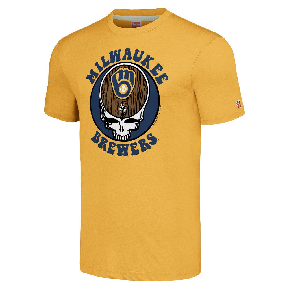 Milwaukee Brewers Homage Grateful Dead Tri-Blend T-Shirt Sale