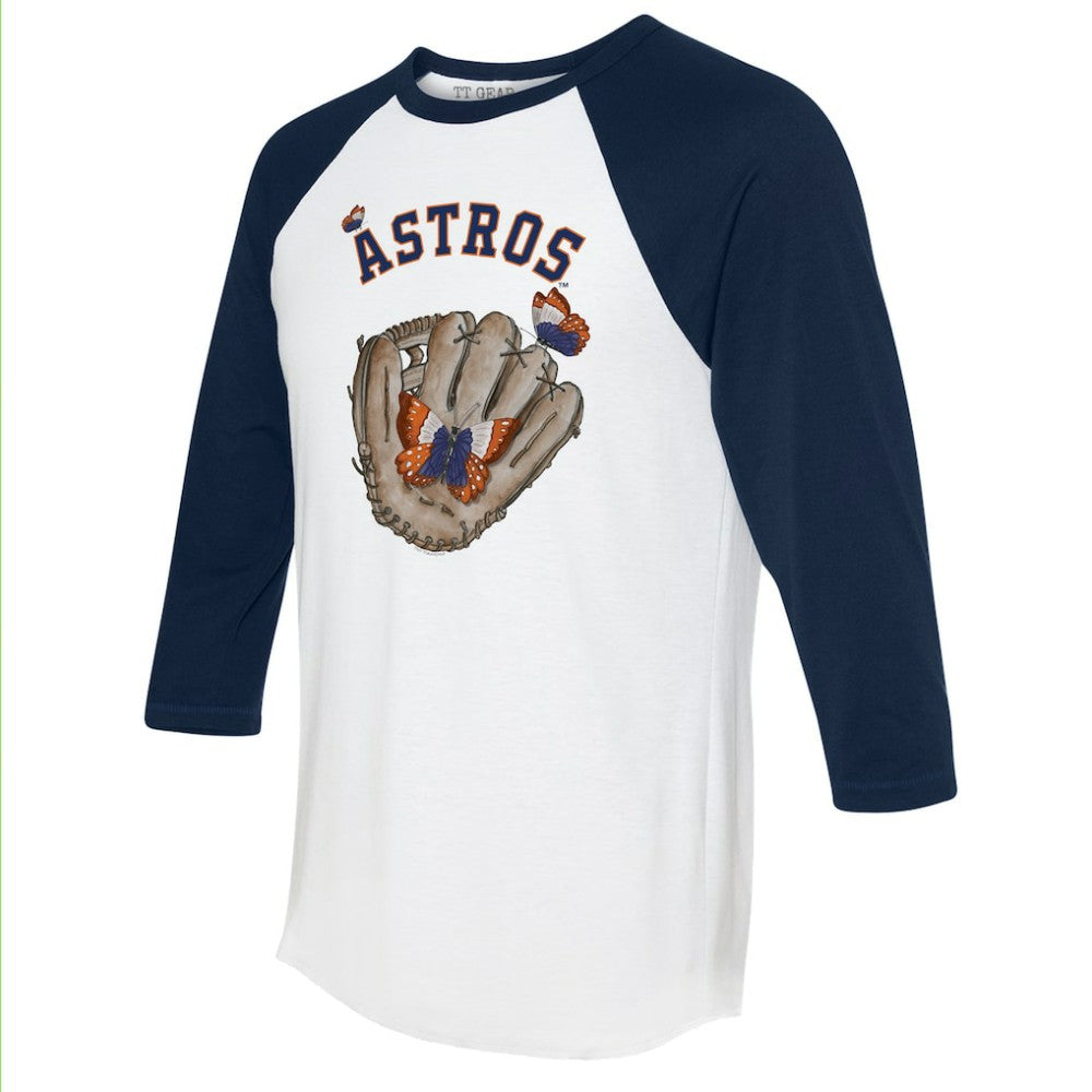 Houston Astros Tiny Turnip Unisex Butterfly Glove 3/4-Sleeve Raglan T-Shirt discount