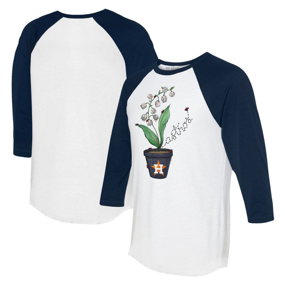 Houston Astros Tiny Turnip Unisex Lilies and Ladybugs 3/4-Sleeve Raglan T-Shirt discount