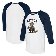 Houston Astros Tiny Turnip Unisex Triceratops 3/4-Sleeve Raglan T-Shirt Lifestyle