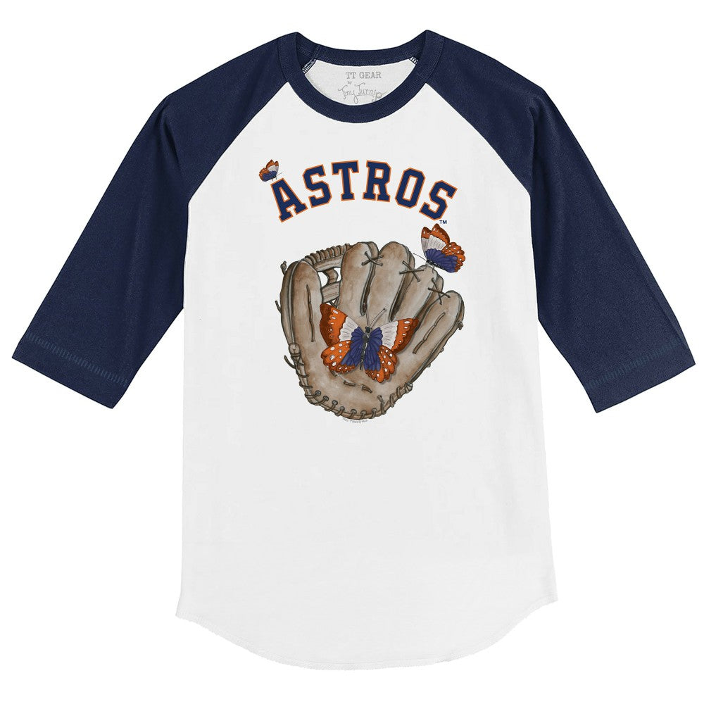Houston Astros Tiny Turnip Youth Butterfly Glove 3/4-Sleeve Raglan T-Shirt Online