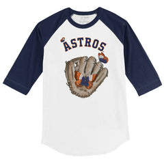 Houston Astros Tiny Turnip Youth Butterfly Glove 3/4-Sleeve Raglan T-Shirt Online