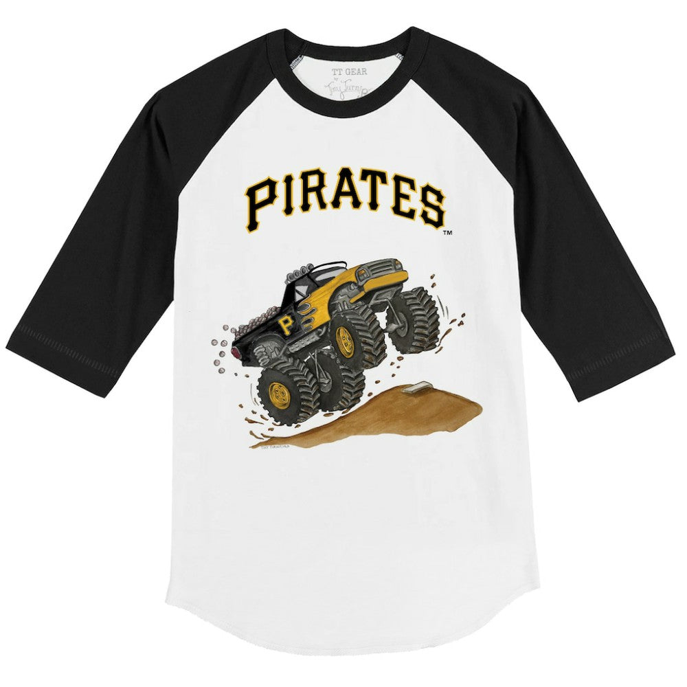 Pittsburgh Pirates Tiny Turnip Youth Monster Truck 3/4-Sleeve Raglan T-Shirt discount