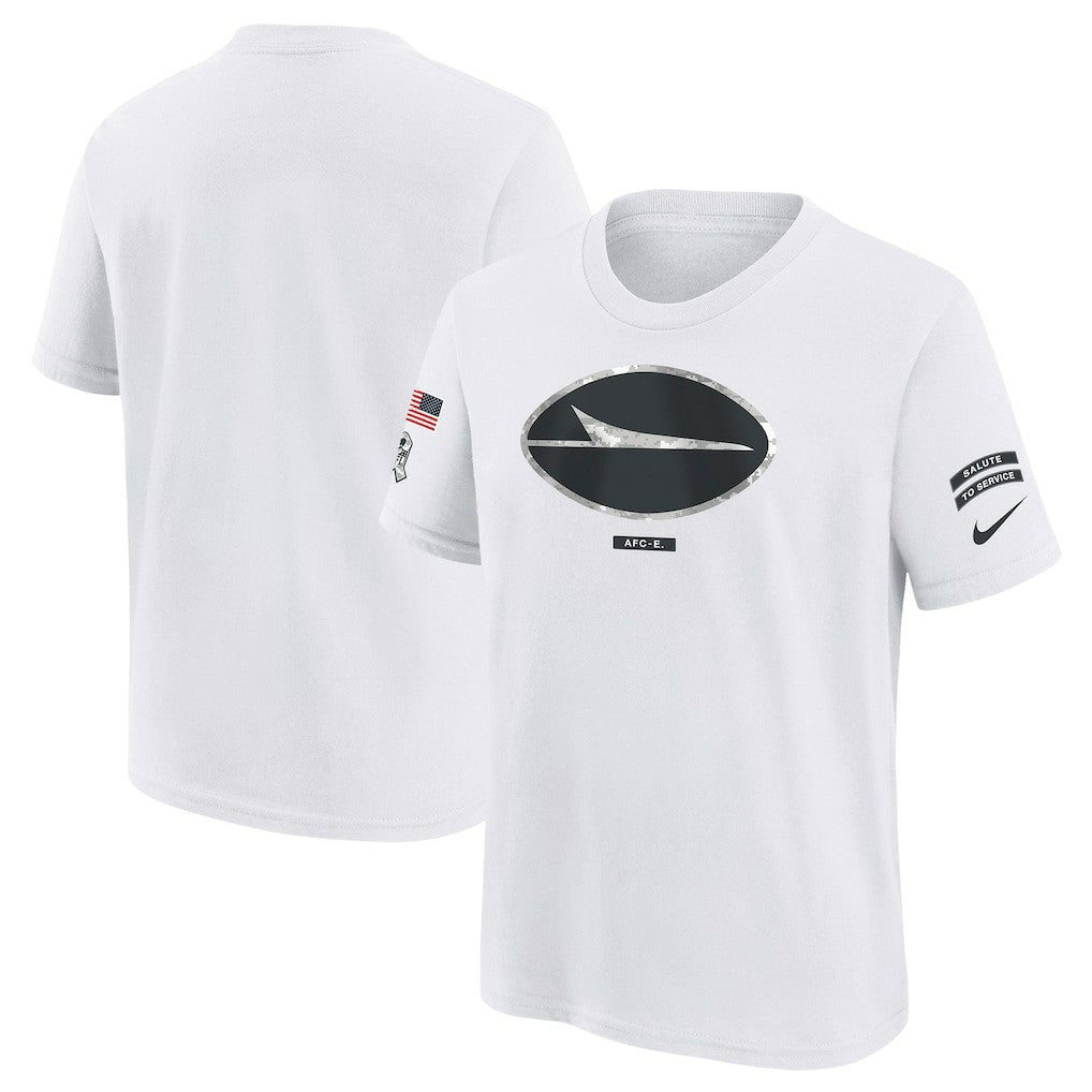 New York Jets Youth 2024 Salute To Service T-Shirt White - Nike