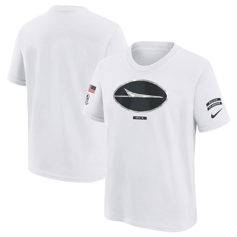 New York Jets Youth 2024 Salute To Service T-Shirt White - Nike
