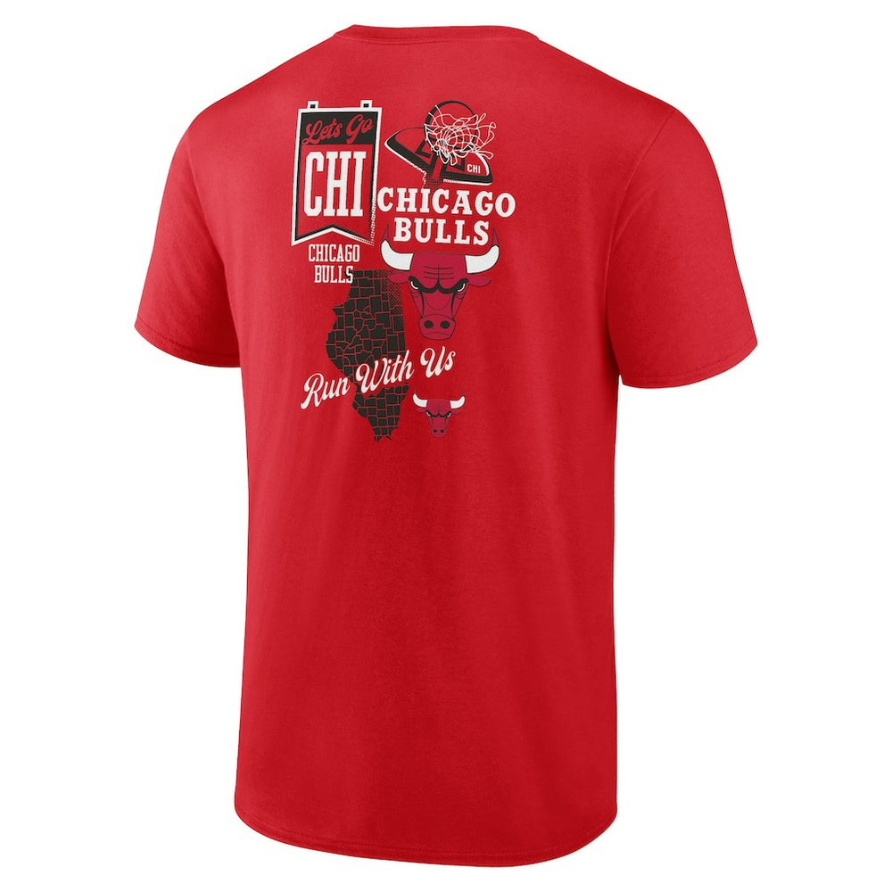 NBA - Chicago Bulls Split Zone T-Shirt - Red